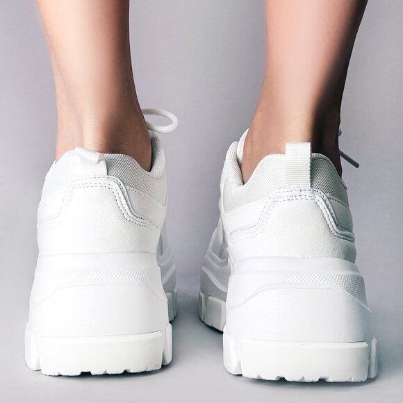 Berness - DAMIAN 03 Elevation White Platform Sneakers - Picture 3 of 5